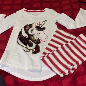 Sparkly Unicorn 2 Piece Outfit